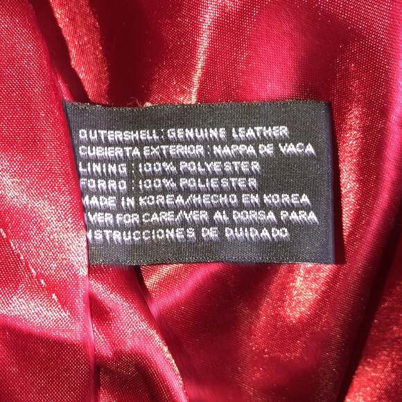 Vintage Jacqueline Ferrar Long Red Soft Genuine Leather Coat size medium - Picture 11 of 12